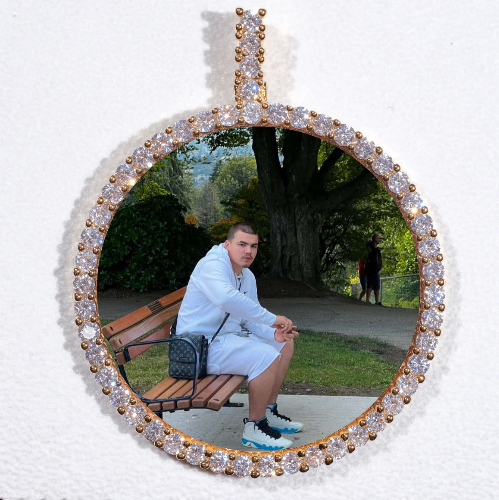 LARGE 3D CIRCLE CUSTOM PICTURE PENDANT