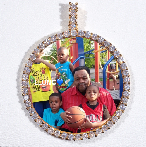 LARGE 3D CIRCLE CUSTOM PICTURE PENDANT
