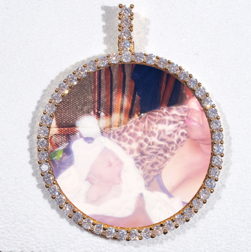 LARGE 3D CIRCLE CUSTOM PICTURE PENDANT