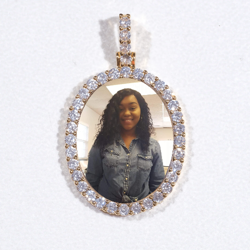 3D Oval Custom Picture Pendant