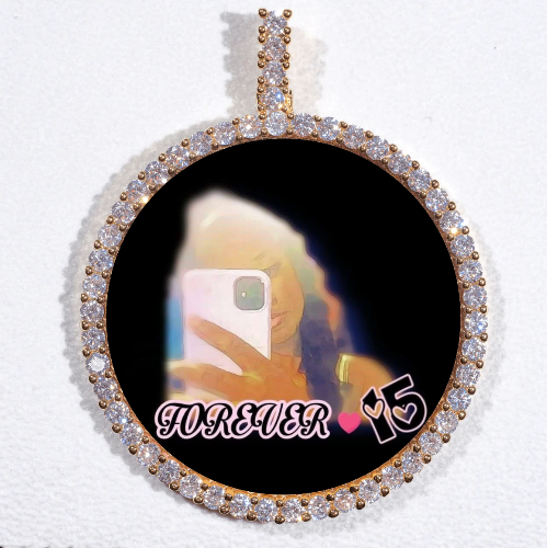 LARGE 3D CIRCLE CUSTOM PICTURE PENDANT