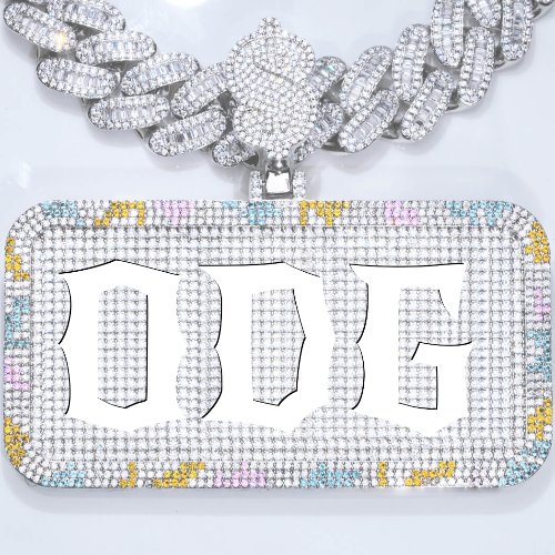 CUSTOM LETTER NECKLACE 3D COLORFUL SQUARE