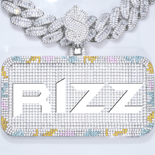 CUSTOM LETTER NECKLACE 3D COLORFUL SQUARE
