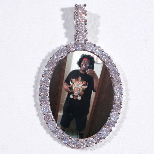 Large 3D Oval Custom Picture Pendant