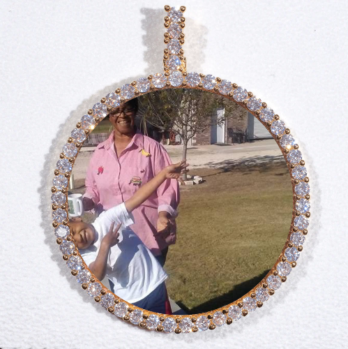 LARGE 3D CIRCLE CUSTOM PICTURE PENDANT