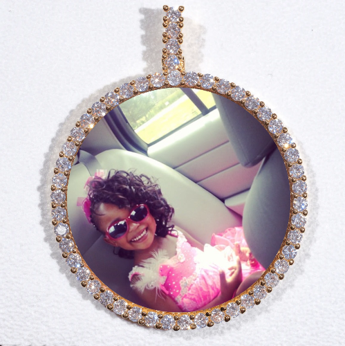 LARGE 3D CIRCLE CUSTOM PICTURE PENDANT