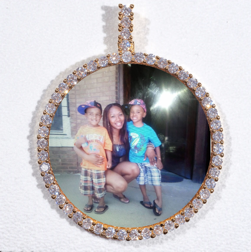 LARGE 3D CIRCLE CUSTOM PICTURE PENDANT