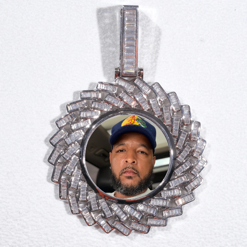 Large 3D Baguette Custom Picture Pendant
