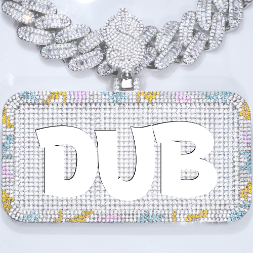 CUSTOM LETTER NECKLACE 3D COLORFUL SQUARE