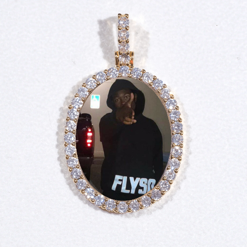 3D Oval Custom Picture Pendant