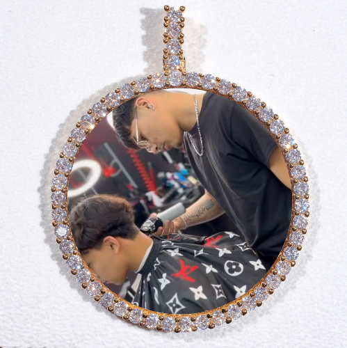 LARGE 3D CIRCLE CUSTOM PICTURE PENDANT