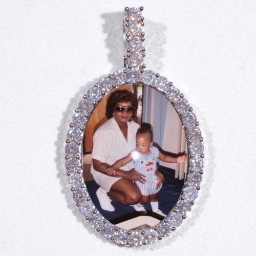 Large 3D Oval Custom Picture Pendant