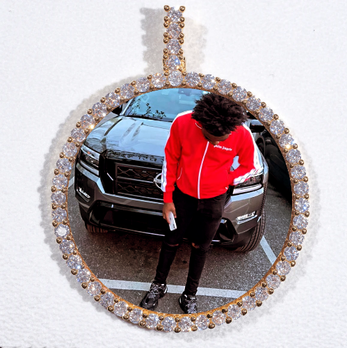 LARGE 3D CIRCLE CUSTOM PICTURE PENDANT