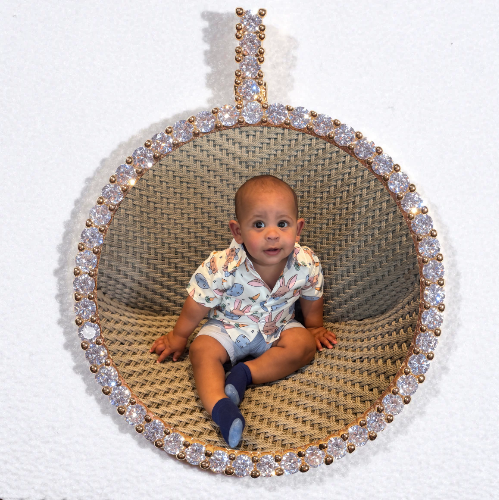 LARGE 3D CIRCLE CUSTOM PICTURE PENDANT