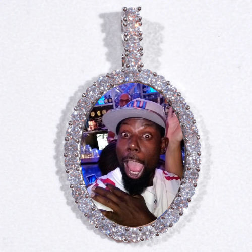 Large 3D Oval Custom Picture Pendant