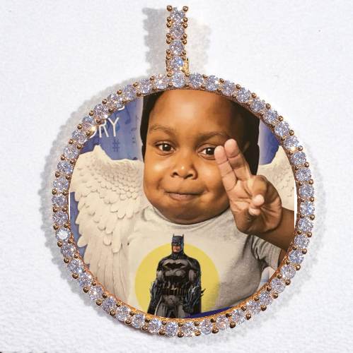 LARGE 3D CIRCLE CUSTOM PICTURE PENDANT