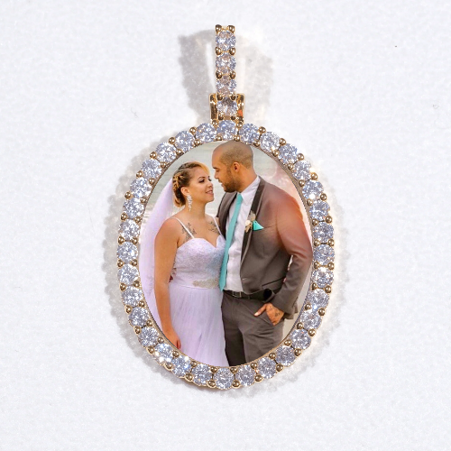 3D Oval Custom Picture Pendant