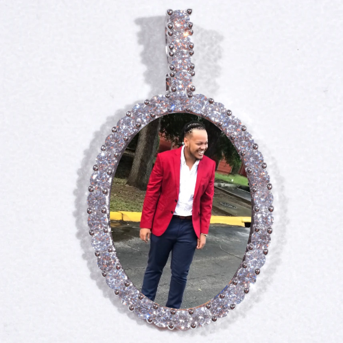 Large 3D Oval Custom Picture Pendant
