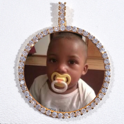 LARGE 3D CIRCLE CUSTOM PICTURE PENDANT