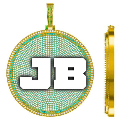 CUSTOM LETTER NECKLACE 3D BIG DISC