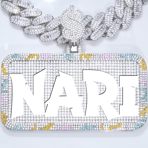 CUSTOM LETTER NECKLACE 3D COLORFUL SQUARE