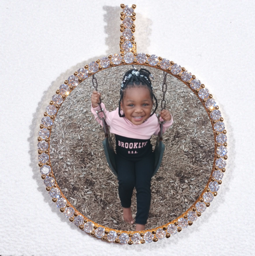 LARGE 3D CIRCLE CUSTOM PICTURE PENDANT