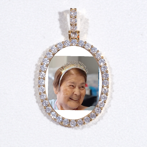 3D Oval Custom Picture Pendant
