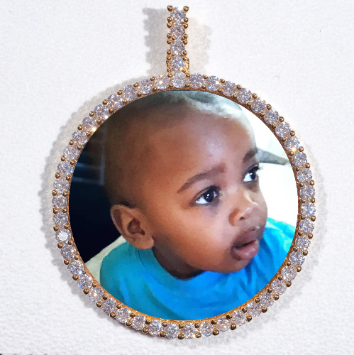 LARGE 3D CIRCLE CUSTOM PICTURE PENDANT