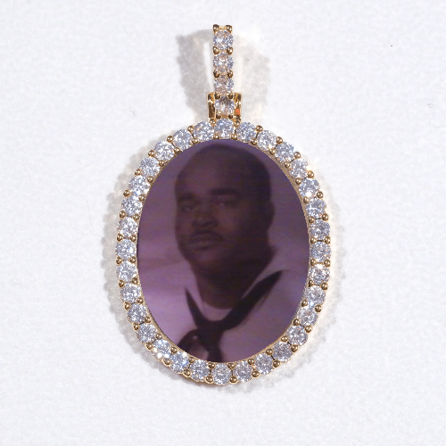 3D Oval Custom Picture Pendant