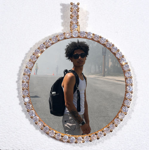 LARGE 3D CIRCLE CUSTOM PICTURE PENDANT