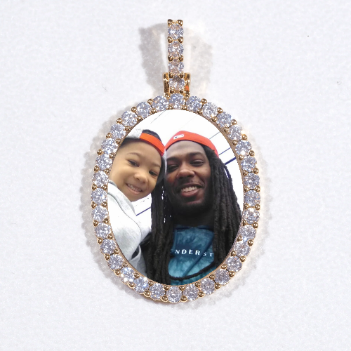 3D Oval Custom Picture Pendant