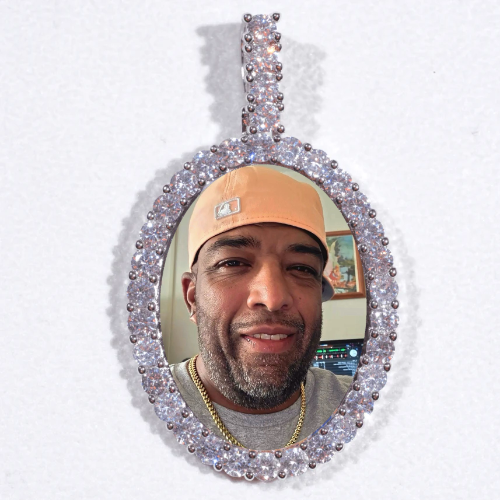 Large 3D Oval Custom Picture Pendant