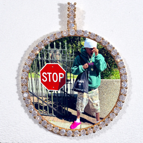 LARGE 3D CIRCLE CUSTOM PICTURE PENDANT