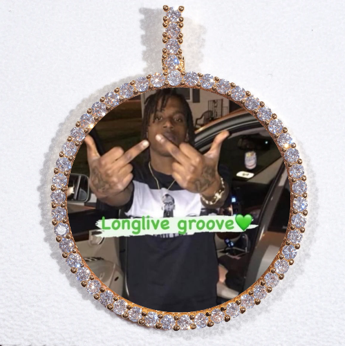 LARGE 3D CIRCLE CUSTOM PICTURE PENDANT