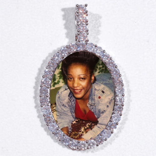 Large 3D Oval Custom Picture Pendant