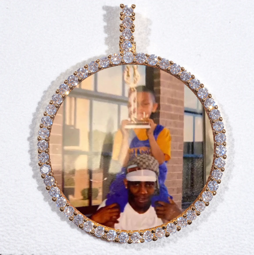 LARGE 3D CIRCLE CUSTOM PICTURE PENDANT