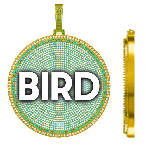CUSTOM LETTER NECKLACE 3D BIG DISC