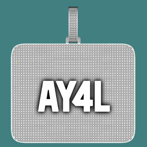 CUSTOM LETTER NECKLACE 3D BIG SQUARE