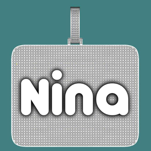 CUSTOM LETTER NECKLACE 3D BIG SQUARE