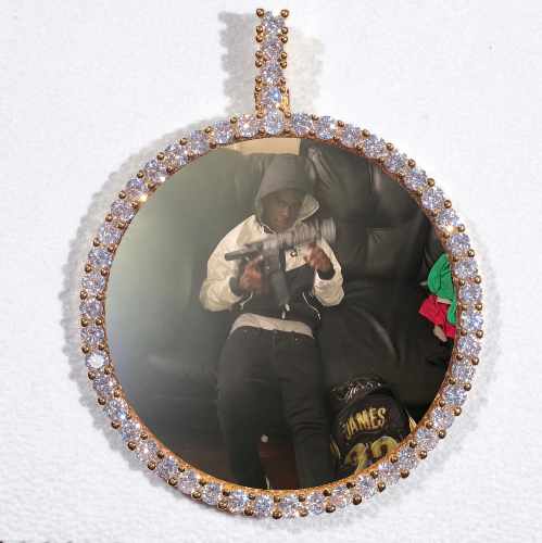 LARGE 3D CIRCLE CUSTOM PICTURE PENDANT