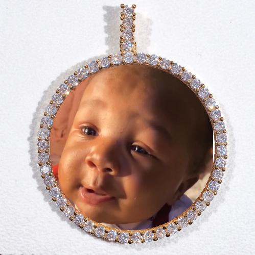 LARGE 3D CIRCLE CUSTOM PICTURE PENDANT