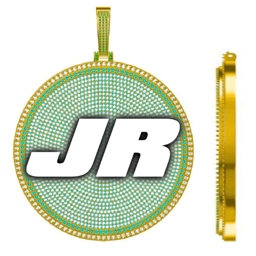 CUSTOM LETTER NECKLACE 3D BIG DISC