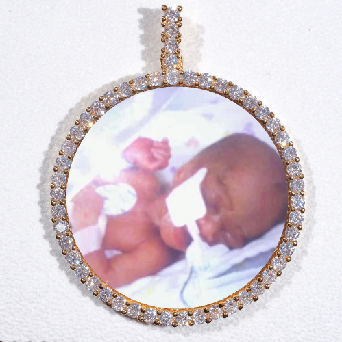 LARGE 3D CIRCLE CUSTOM PICTURE PENDANT
