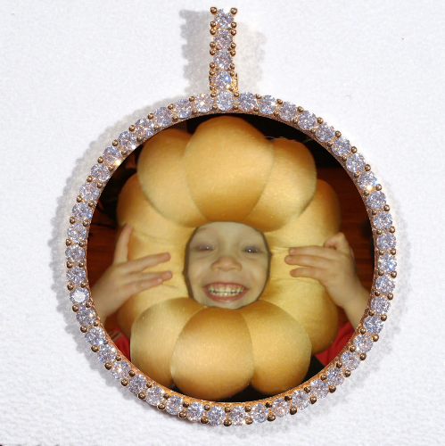LARGE 3D CIRCLE CUSTOM PICTURE PENDANT