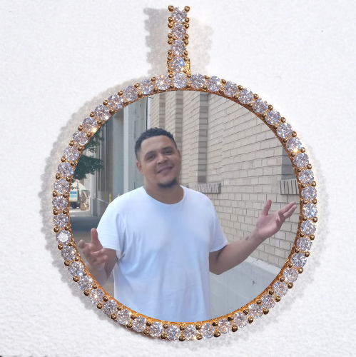 LARGE 3D CIRCLE CUSTOM PICTURE PENDANT