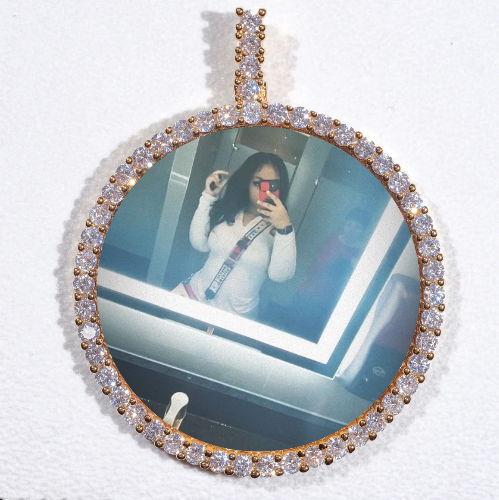 LARGE 3D CIRCLE CUSTOM PICTURE PENDANT