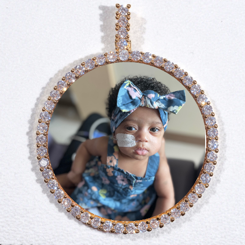 LARGE 3D CIRCLE CUSTOM PICTURE PENDANT