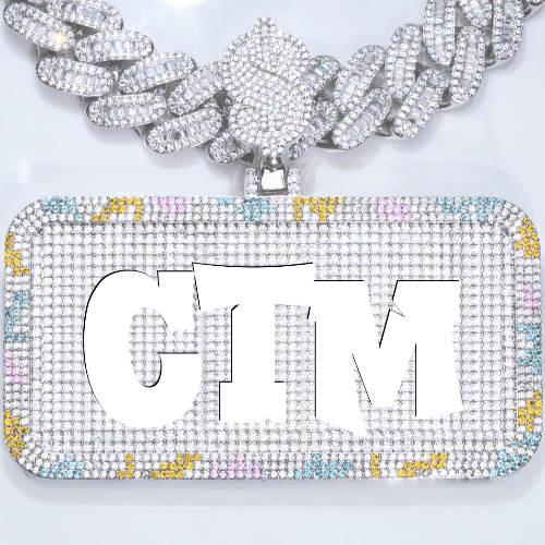 CUSTOM LETTER NECKLACE 3D COLORFUL SQUARE