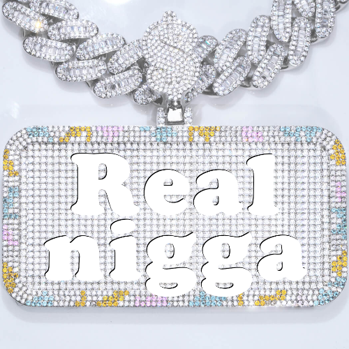 CUSTOM LETTER NECKLACE 3D COLORFUL SQUARE