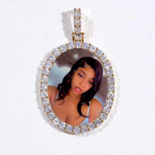 3D Oval Custom Picture Pendant